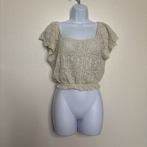 Freshman 1996 Women's Crochet Knit Sweater Crop Top - Size: XL - NWT